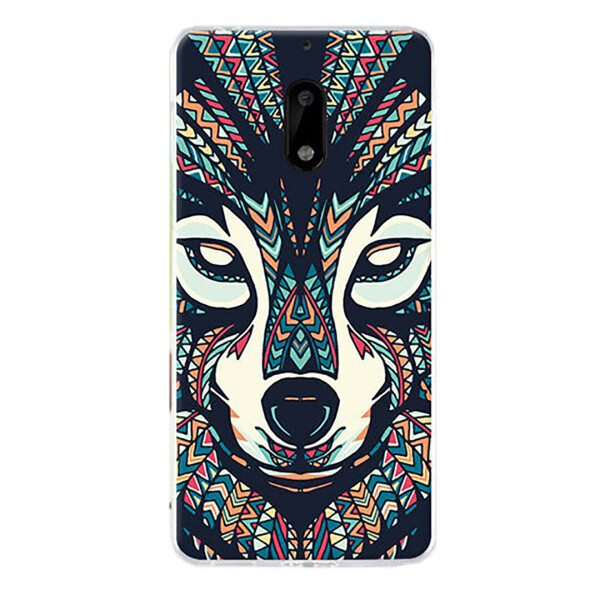 

Чехол с рисунком Printed Silicone для Nokia 6 Волк