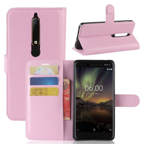 

Чехол-книжка Litchie Wallet для Nokia 6 2018 / Nokia 6.1 Светло-розовый