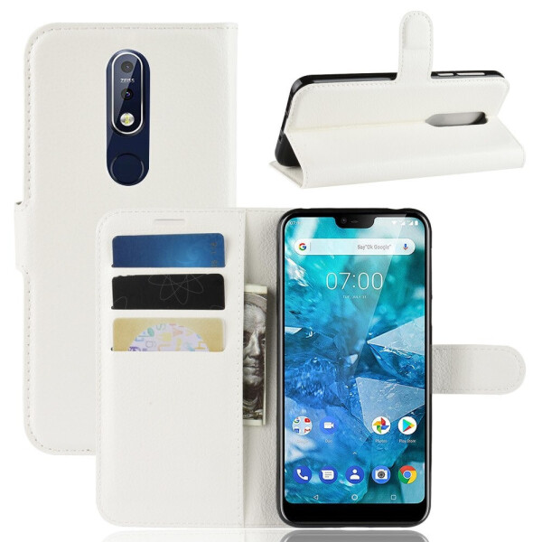 

Чехол-книжка Litchie Wallet для Nokia 7.1 Белый
