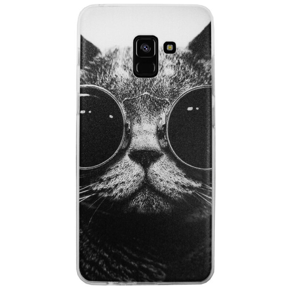 

Чехол с рисунком Printed Silicone для Samsung A530 Galaxy A8 2018 Кот в очках