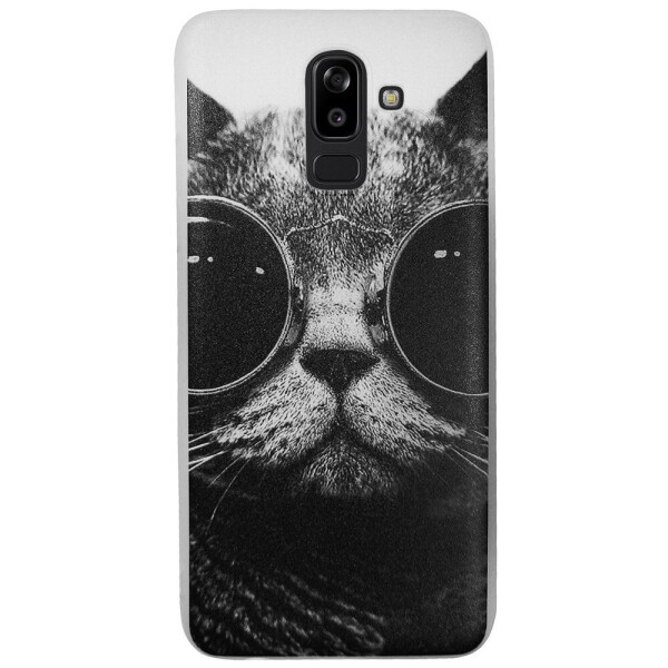 

Чехол с рисунком Printed Silicone для Samsung J810 Galaxy J8 2018 Кот в очках