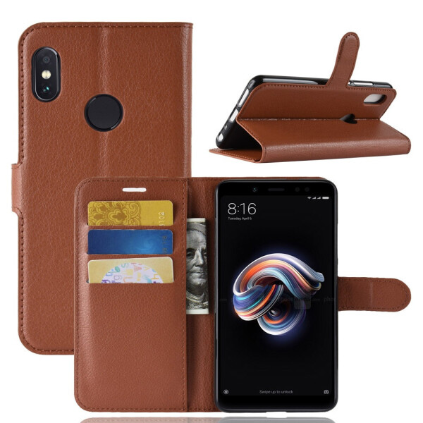 

Чехол-книжка Litchie Wallet для Xiaomi Redmi Note 5 Brown