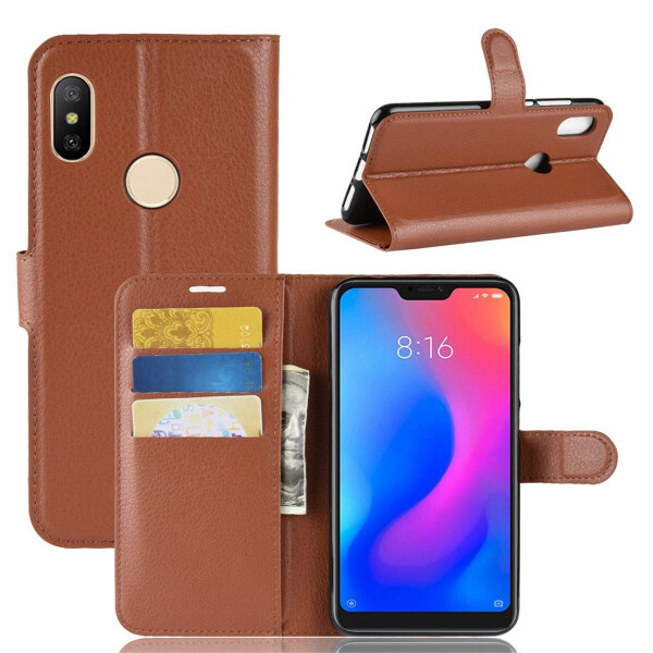 

Чехол-книжка Litchie Wallet для Xiaomi Redmi Note 6 Pro Коричневый