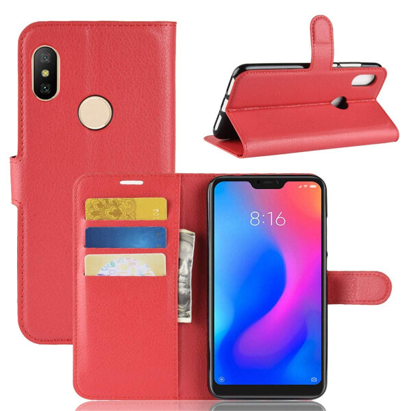 

Чехол-книжка Litchie Wallet для Xiaomi Redmi Note 6 Pro Красный
