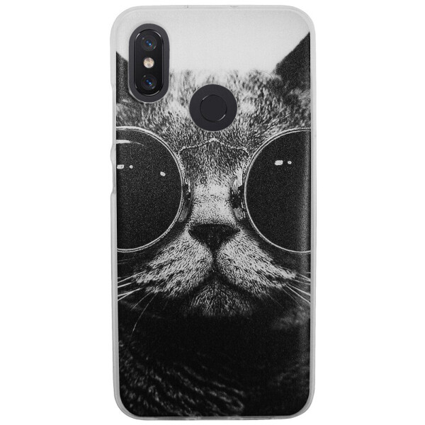 

Чехол с рисунком Printed Silicone для Xiaomi Redmi Note 6 Pro Кот в очках