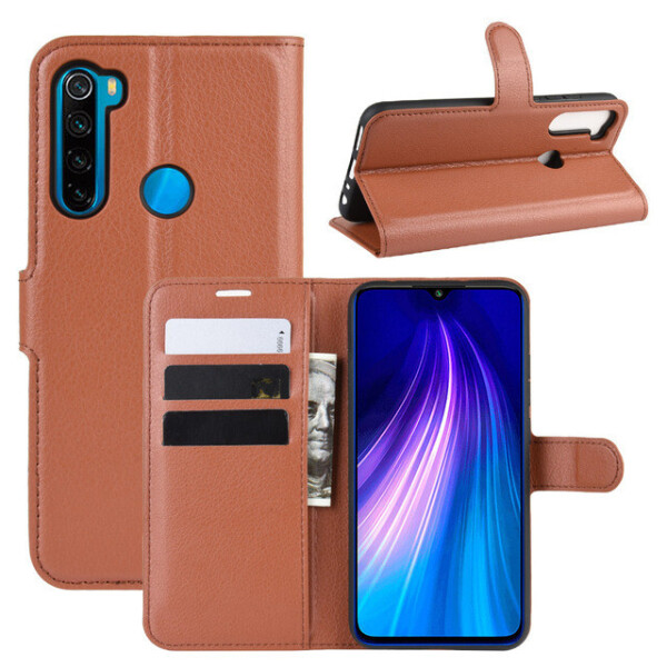 

Чехол-книжка Litchie Wallet для Xiaomi Redmi Note 8 Brown