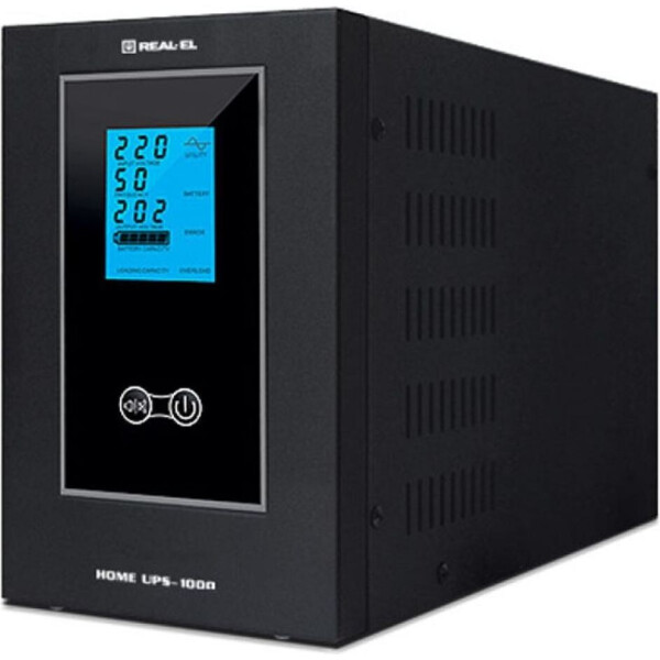 

REAL-EL HOME UPS-1000 EL122100002, Lin.int, AVR, 2хSchuko, металл