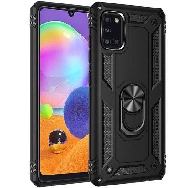 

Ударопрочный чехол Serge Ring магнитный держатель для Samsung Galaxy A31 Черный (135584)