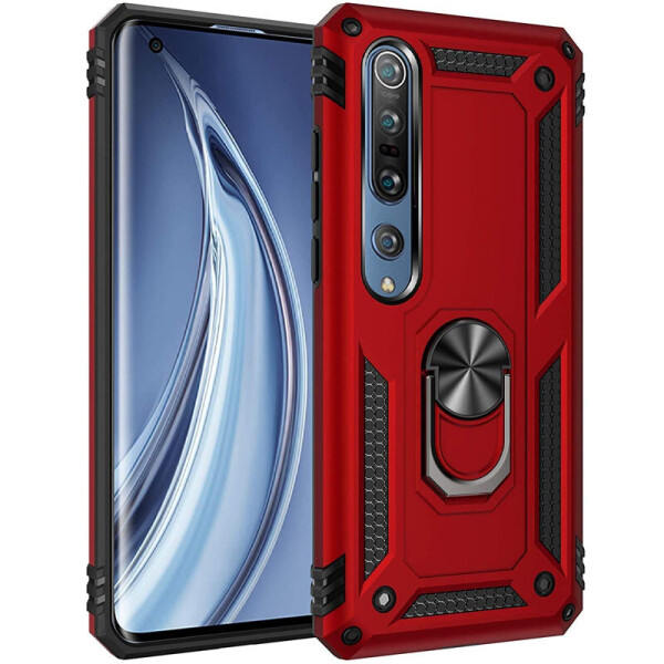 

Ударопрочный чехол Serge Ring магнитный держатель для Xiaomi Mi 10 Pro Красный (133444)