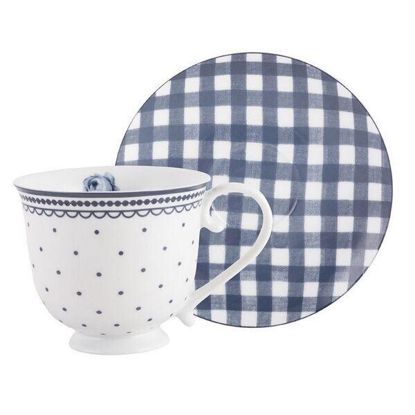 

Чашка для чая Katie Alice Vintage Indigo Spot с блюдцем 200 мл KA5176075