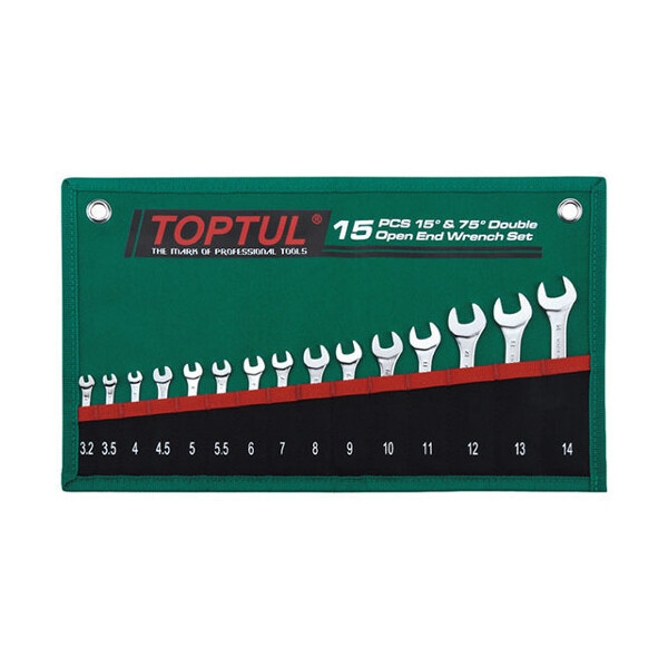 

Набор ключей рожковых TOPTUL 15 шт. 3,2-14мм 15°х75° GRAJ1501