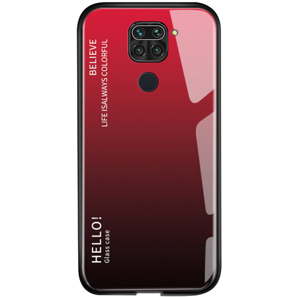 

TPU+Glass чехол Gradient HELLO для Xiaomi Redmi Note 9 Красный (142191)