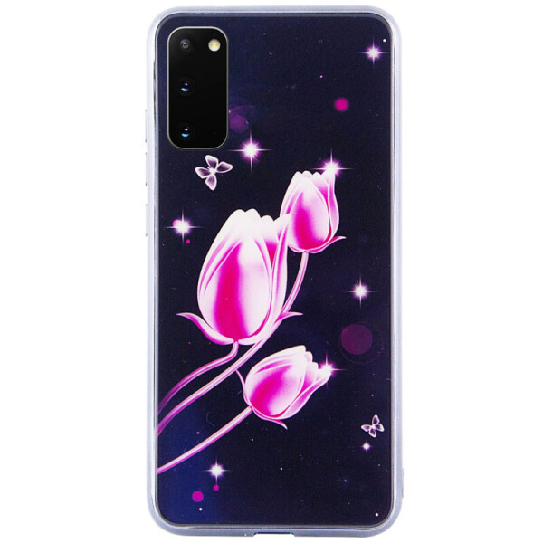 

TPU+Glass чехол Fantasy с глянцевыми торцами для Samsung Galaxy S20 Тюльпаны (139844)