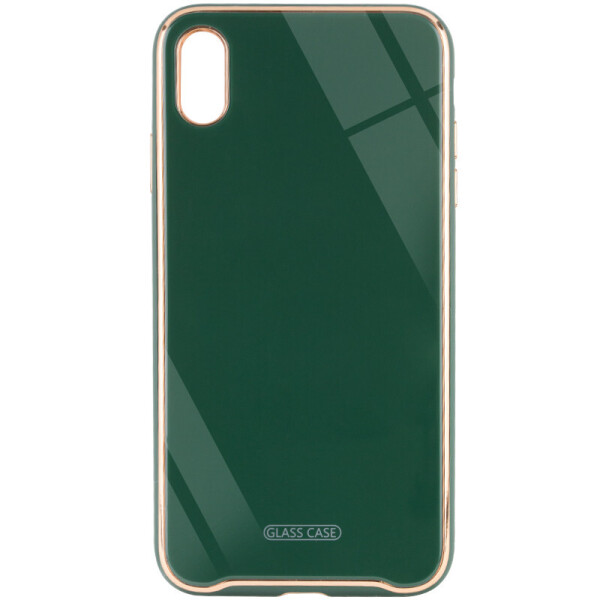 

TPU+Glass чехол Venezia для Apple iPhone X / XS (5.8") Зеленый / Dark Green (140435)