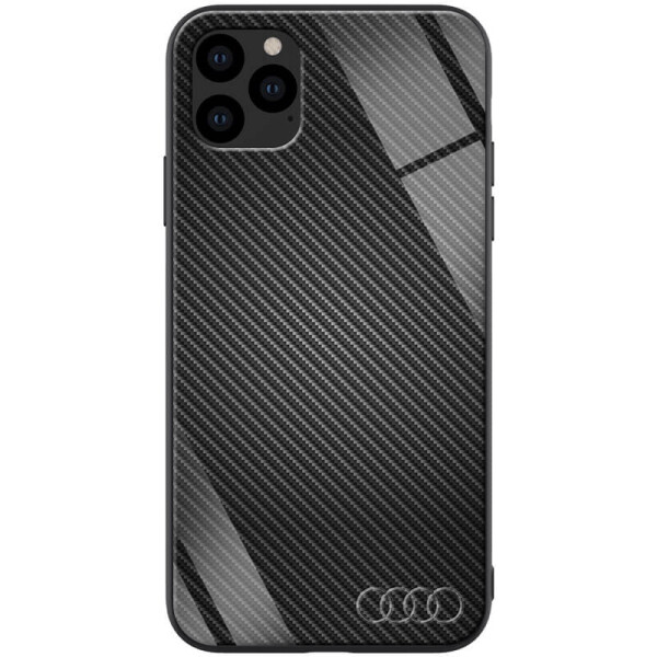 

TPU+Glass чехол ForFun для Apple iPhone 11 Pro Max (6.5") Черный Карбон/Ауди (is_00000033699_8)
