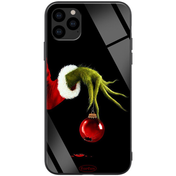 

TPU+Glass чехол ForFun для Apple iPhone 11 Pro (5.8") Гринч и елочная игрушка / Черный (is_00000033698_3)