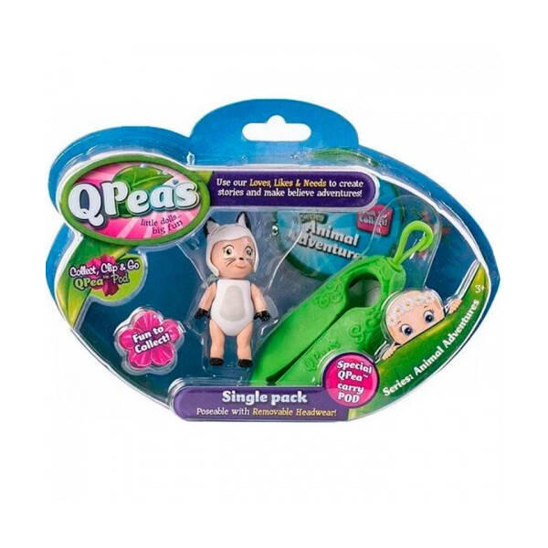 

Игровой набор Приключения животных Котенок Rani и стручок-подвеска QPeas QР002-6