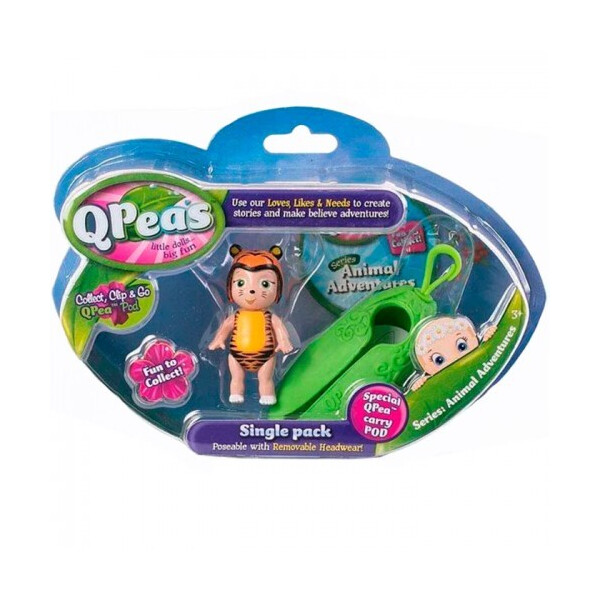 

Игровой набор Приключения животных Тигренок Tilley и стручок-подвеска QPeas QР002-4