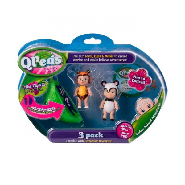

Игровой набор Приключения животных 3 фигурки Tilley Pepilla и сюрприз в стручке QPeas QР004-9