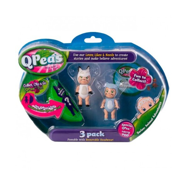 

Игровой набор Приключения животных 3 фигурки Zada Rani и сюрприз в стручке QPeas QР004-7