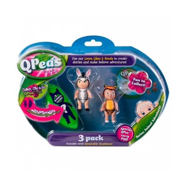 

Игровой набор Приключения животных 3 фигурки Zada Tilley и сюрприз в стручке QPeas QР004-8