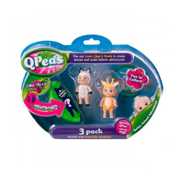 

Игровой набор Приключения животных 3 фигурки Rani Gigi и сюрприз в стручке QPeas QР004-4