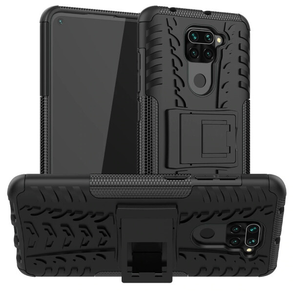 

Чехол Armored для Xiaomi Redmi 10X 4G противоударный бампер с подставкой черный