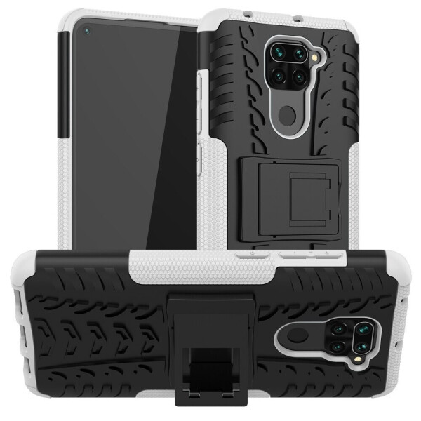 

Чехол Armored для Xiaomi Redmi 10X 4G противоударный бампер с подставкой белый