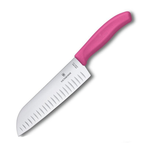 

Нож кухонный Victorinox SwissClassic Santoku 17 см в блистере розовый
