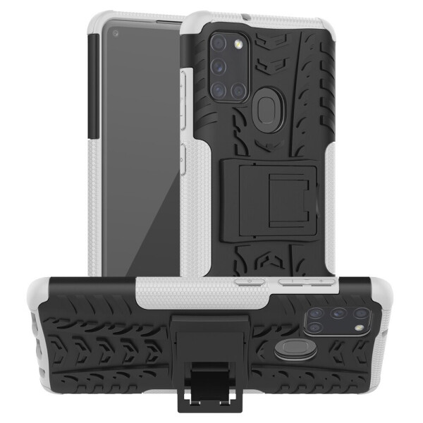 

Чехол Armored для Samsung Galaxy A21s (A217) противоударный бампер с подставкой белый