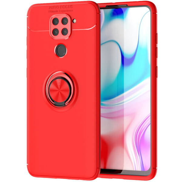 

Чехол Противоударная накладка Deen ColorRing NEW под магнитный держатель для Xiaomi Redmi Note 9 Красный / Красный