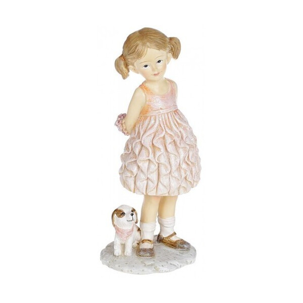 

Декоративная статуэтка Девочка с другом Pink 7х6х15 см, полистоун Bona BD-707-574