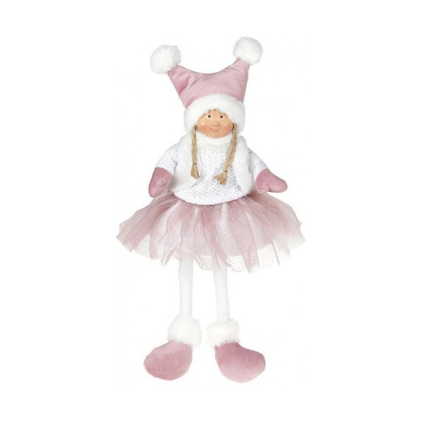 

Мягкая игрушка Девочка в юбочке Pink 20х12х43 см, сидячая Bona BD-910-241