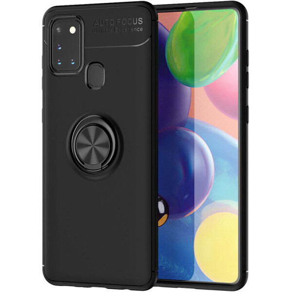 

Чехол Противоударная накладка Deen ColorRing NEW под магнитный держатель для Samsung Galaxy A21s Черный / Черный