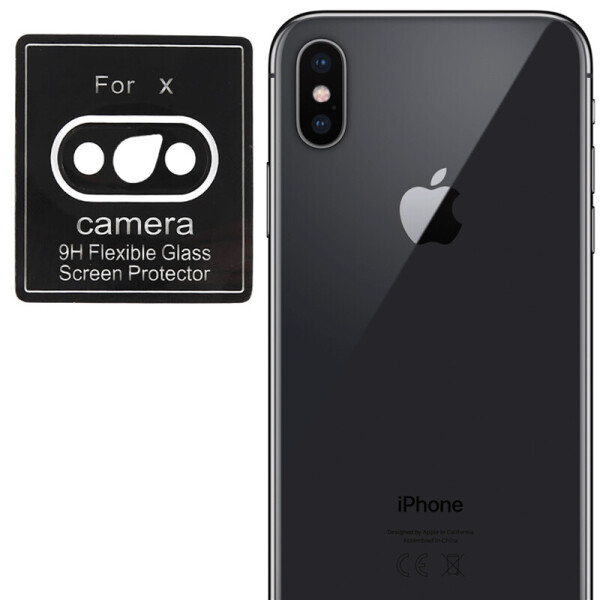 

Противоударное Гибкое Защитное стекло на камеру Epik NEW для Apple iPhone X / XS / XS Max Черное