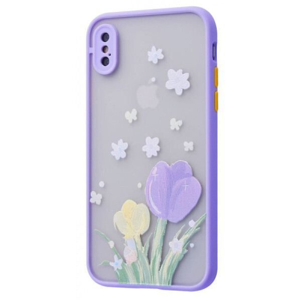 

TPU+PC чехол Picture Color Buttons для iPhone XS (5.8") (Сиреневый / Цветы) (1056601)
