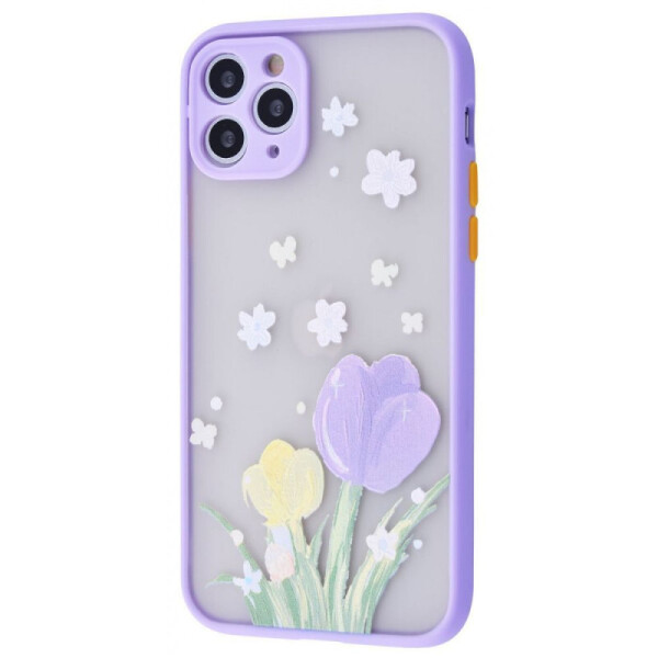

TPU+PC чехол Picture Color Buttons для Apple iPhone 11 Pro Max (6.5") (Сиреневый / Цветы) (1056559)