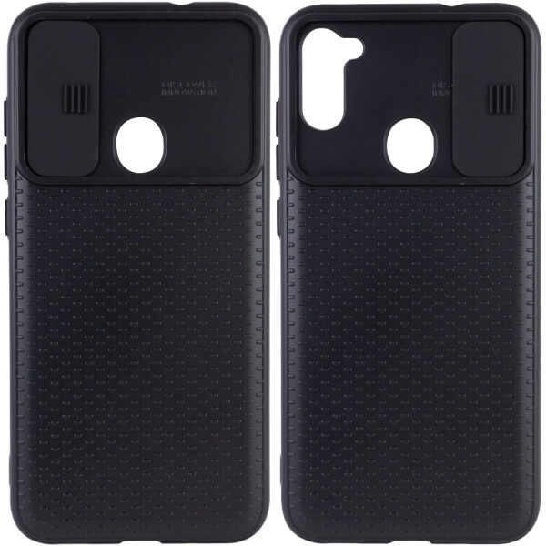 Чехол Camshield Black TPU со шторкой защищающей камеру для Samsung Galaxy A11 / M11 Черный / Черный (142484)