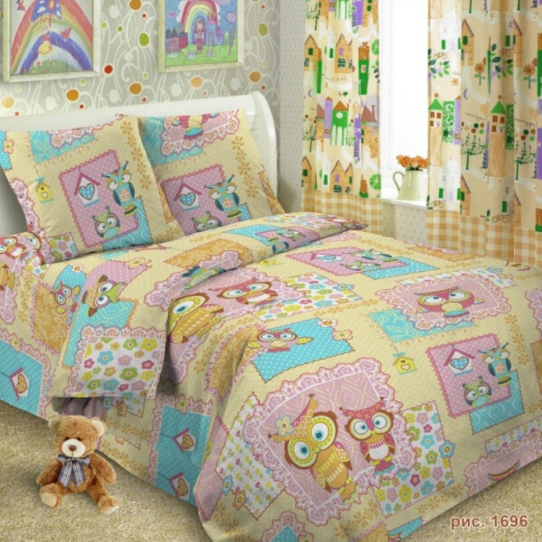 

Детское постельное белье Совы Сказка, 100x150 см, Кроватка Комплект