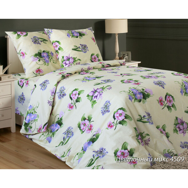 

Постельное белье Цветочный микс, 150x220 см, Полуторный Комплект