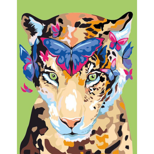 

Картина по номерам. Rosa "Jaguar and butterflies" 35х45см N0001360