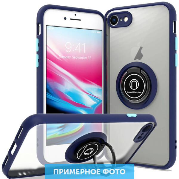 

TPU+PC чехол Deen ColorEdgingRing for Magnet для Xiaomi Redmi 9A Синий (144876)