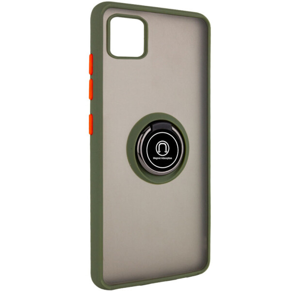 

TPU+PC чехол Deen ColorEdgingRing for Magnet для Realme C11 Оливковый (144869)