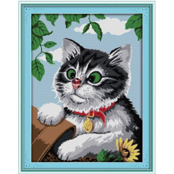 

Вышивка крестиком "Игривый котик" 47х61см D445