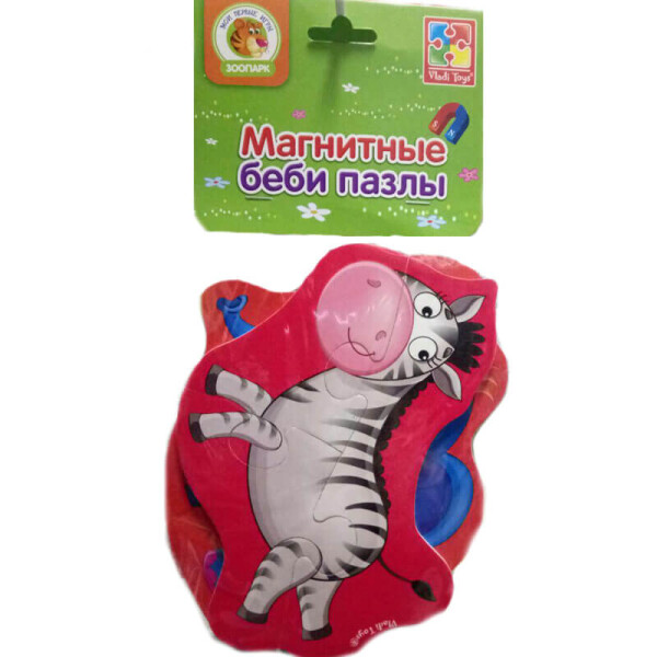 

Пазл магнитный Vladi Toys Слоник и зебрик (37187)