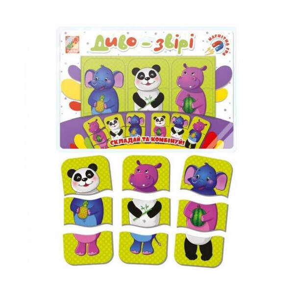

Пазл мягкий магнитный Vladi Toys Диво-звери VT3205-58