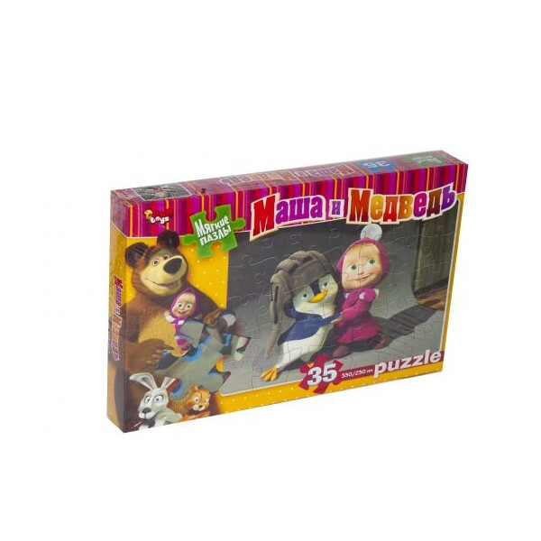 

Пазл мягкий Danko toys Маша и медведь: пингвин 35 элементов