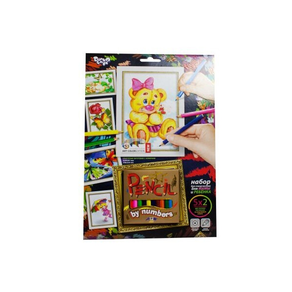 

Картина по номерам Danko toys Pencil by numbers: Мишка