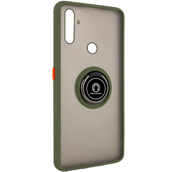 

TPU+PC чехол Deen ColorEdgingRing for Magnet для Realme C3 / 5S Оливковый (132413)