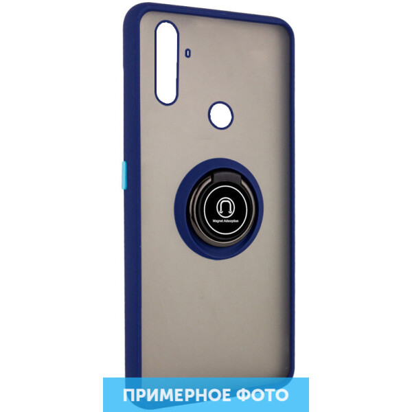 

TPU+PC чехол Deen ColorEdgingRing for Magnet для Realme C3 / 5S Синий (132414)
